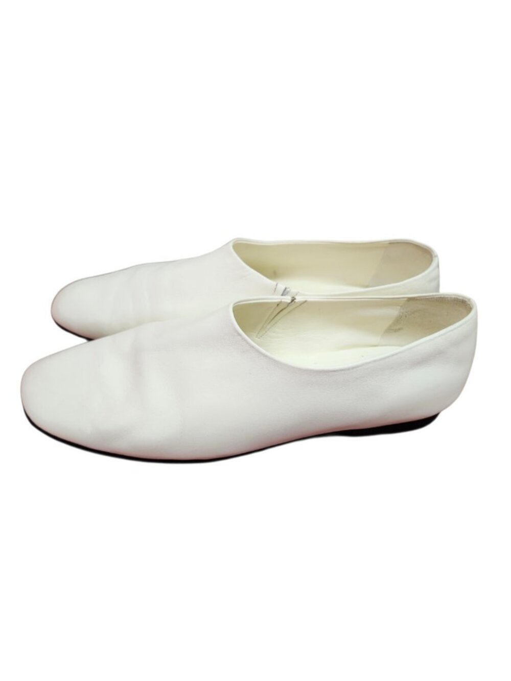 CO White Leather Ballet Flats EU 40 Minimalist Slip On Shoes Italy Soft Leather - Picture 7 of 14